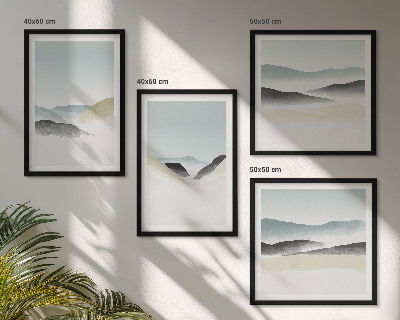 Tavelvägg ovanför soffa Berg minimalistiska pasteller