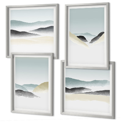 Tavelvägg ovanför soffa Berg minimalistiska pasteller