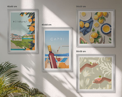 Set om 4 tavlor Italienska citronhelger Capri