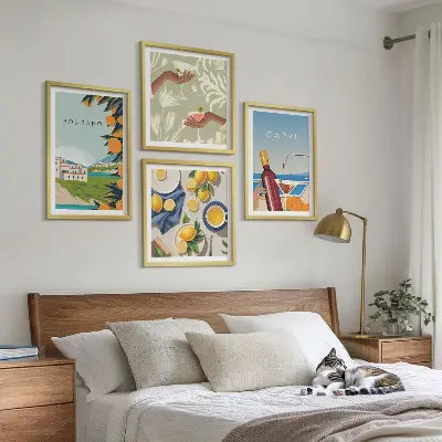 Italienska citronhelger Capri set om 4 tavlor