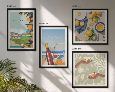 Italienska citronhelger Capri set om 4 tavlor