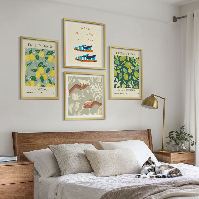 Tavelvägg med 4 tavlor Fruktmönster Italienska posters