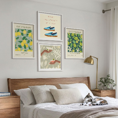 Tavelvägg med 4 tavlor Fruktmönster Italienska posters