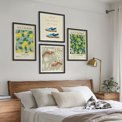 Tavelvägg med 4 tavlor Fruktmönster Italienska posters