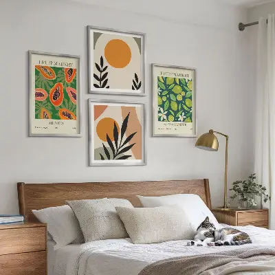 Boho papaya fruktmönster set om 4 tavlor