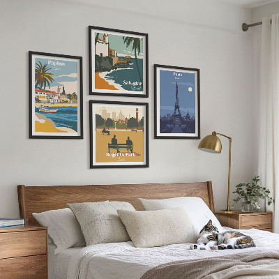 Set om 4 tavlor Kuststädernas arkitektur