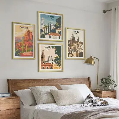 Tavelvägg Retro stadsbilder Sedona och Sintra