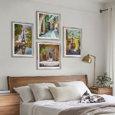 Set om 4 tavlor Eiffeltornets arkitektur