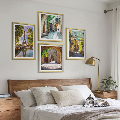 Set om 4 tavlor Eiffeltornets arkitektur