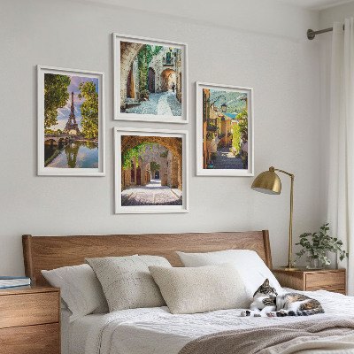 Set om 4 tavlor Eiffeltornets arkitektur