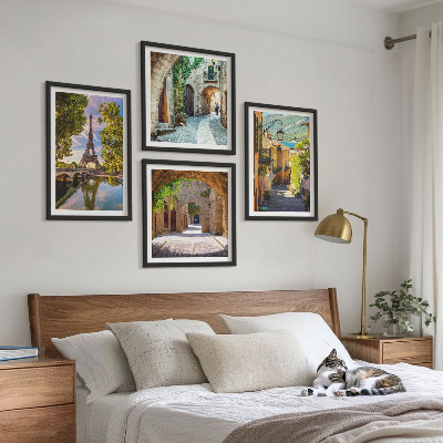 Set om 4 tavlor Eiffeltornets arkitektur