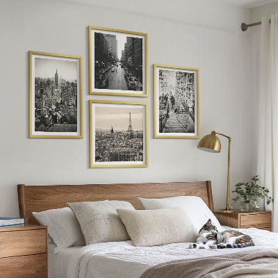 Set om 4 tavlor Utsikt över Paris New York-trappan