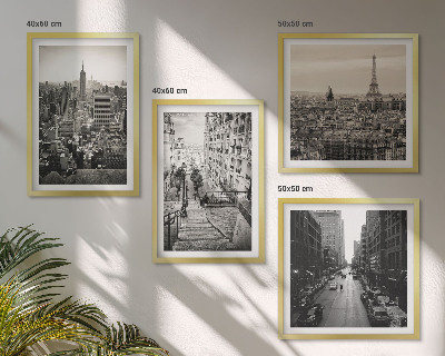 Set om 4 tavlor Utsikt över Paris New York-trappan