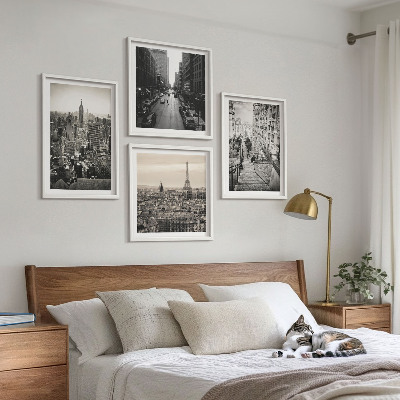 Set om 4 tavlor Utsikt över Paris New York-trappan