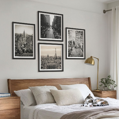 Set om 4 tavlor Utsikt över Paris New York-trappan
