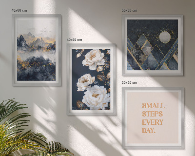 Tavelvägg med 4 tavlor Abstrakta berg blommor inspiration
