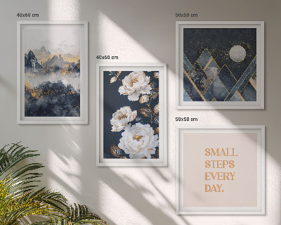 Tavelvägg med 4 tavlor Abstrakta berg blommor inspiration