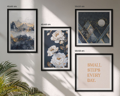 Tavelvägg med 4 tavlor Abstrakta berg blommor inspiration