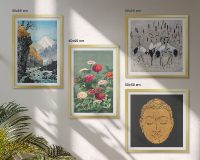 Set om 4 tavlor Japansk natur och Japandi-stil