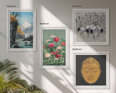 Set om 4 tavlor Japansk natur och Japandi-stil