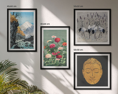 Set om 4 tavlor Japansk natur och Japandi-stil
