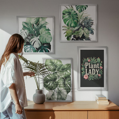 Tavelvägg ovanför soffa Tropiska växter Plant Lady