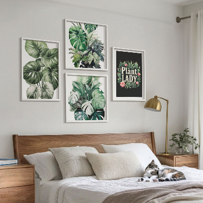 Tavelvägg ovanför soffa Tropiska växter Plant Lady