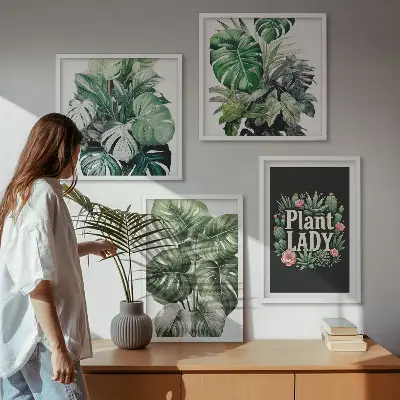 Tavelvägg Tropiska växter motiv med Plant Lady