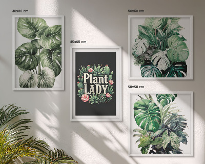 Tavelvägg ovanför soffa Tropiska växter Plant Lady
