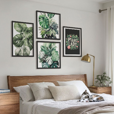 Tavelvägg ovanför soffa Tropiska växter Plant Lady