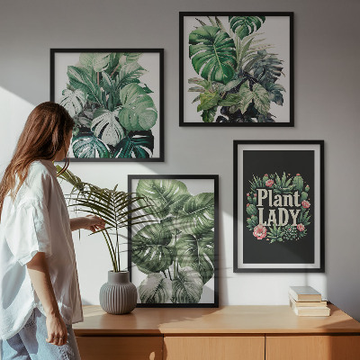 Tavelvägg ovanför soffa Tropiska växter Plant Lady