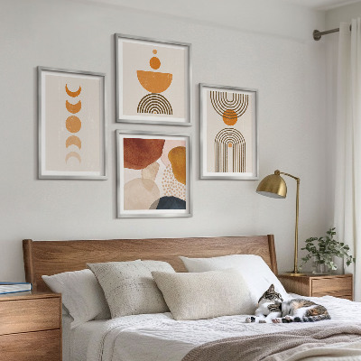 Set om 4 tavlor Boho minimalistiska dekorationer