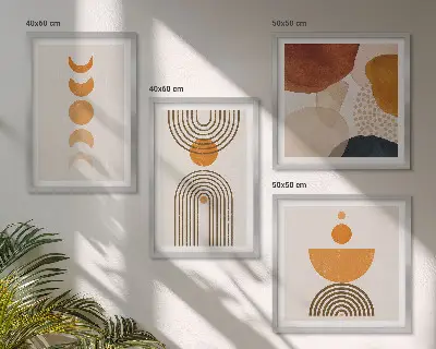 Boho minimalistiska dekorationer set om 4 tavlor