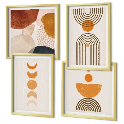 Boho minimalistiska dekorationer set om 4 tavlor