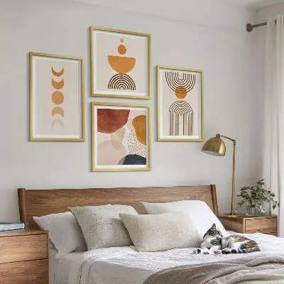 Boho minimalistiska dekorationer set om 4 tavlor