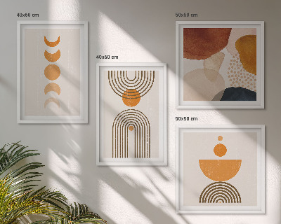 Set om 4 tavlor Boho minimalistiska dekorationer