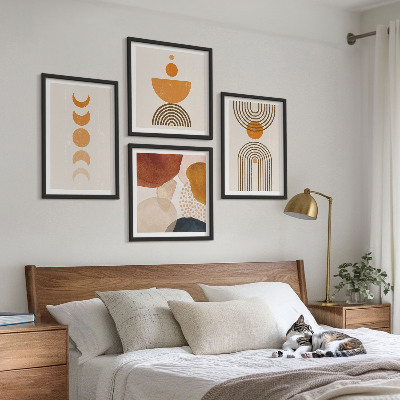 Set om 4 tavlor Boho minimalistiska dekorationer