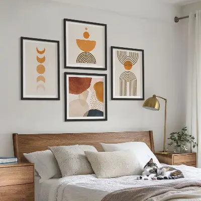 Boho minimalistiska dekorationer set om 4 tavlor