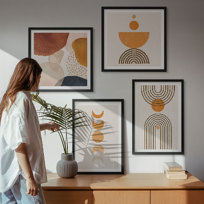 Set om 4 tavlor Boho minimalistiska dekorationer