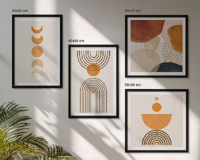 Set om 4 tavlor Boho minimalistiska dekorationer