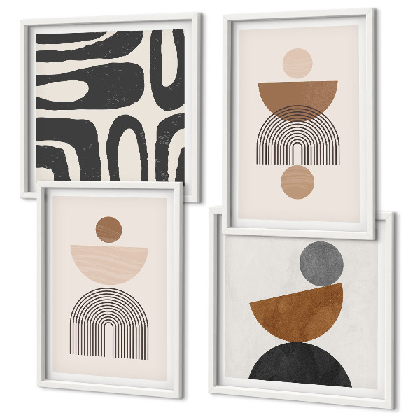 Set om 4 tavlor Abstrakt boho-design