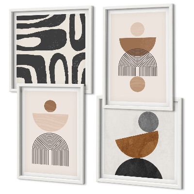 Set om 4 tavlor Abstrakt boho-design