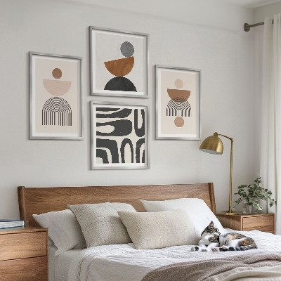 Set om 4 tavlor Abstrakt boho-design