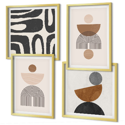 Set om 4 tavlor Abstrakt boho-design