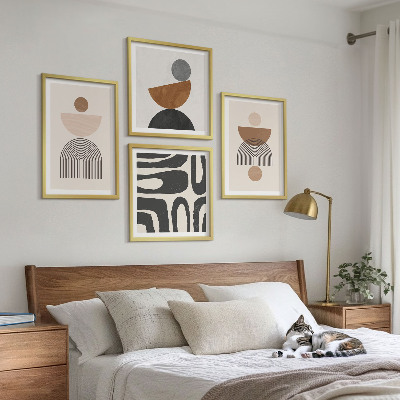 Set om 4 tavlor Abstrakt boho-design