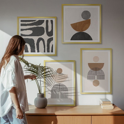 Set om 4 tavlor Abstrakt boho-design
