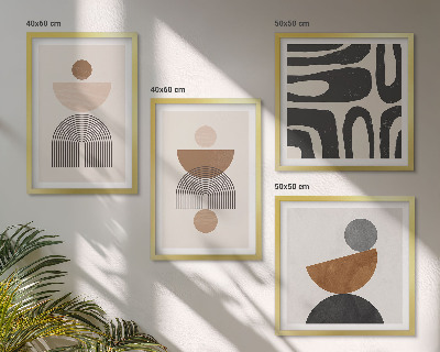 Set om 4 tavlor Abstrakt boho-design