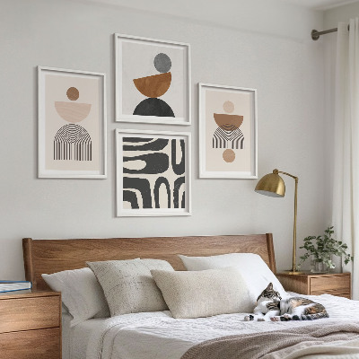 Set om 4 tavlor Abstrakt boho-design