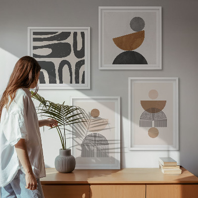 Set om 4 tavlor Abstrakt boho-design
