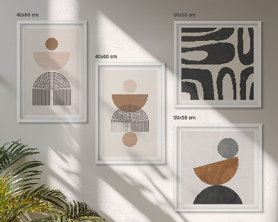 Set om 4 tavlor Abstrakt boho-design